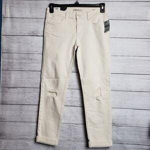 NWT Mavi‎ ADA Sexy Boyfriend Distressed Off White Jeans Women's sz 27